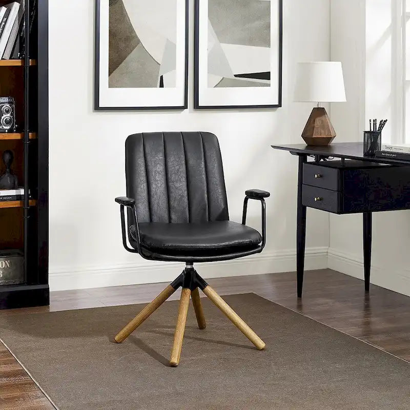Fauteuil d'appoint pivotant en similicuir