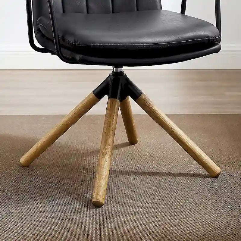 Fauteuil d'appoint pivotant en similicuir