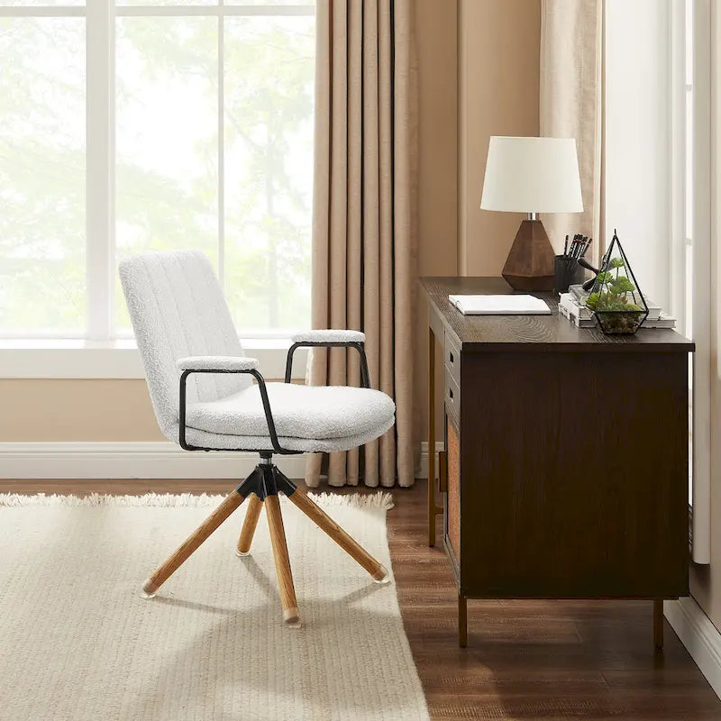 Fauteuil d'appoint pivotant en similicuir
