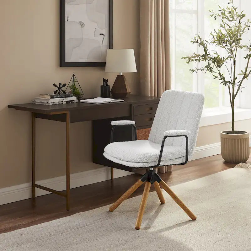 Fauteuil d'appoint pivotant en similicuir