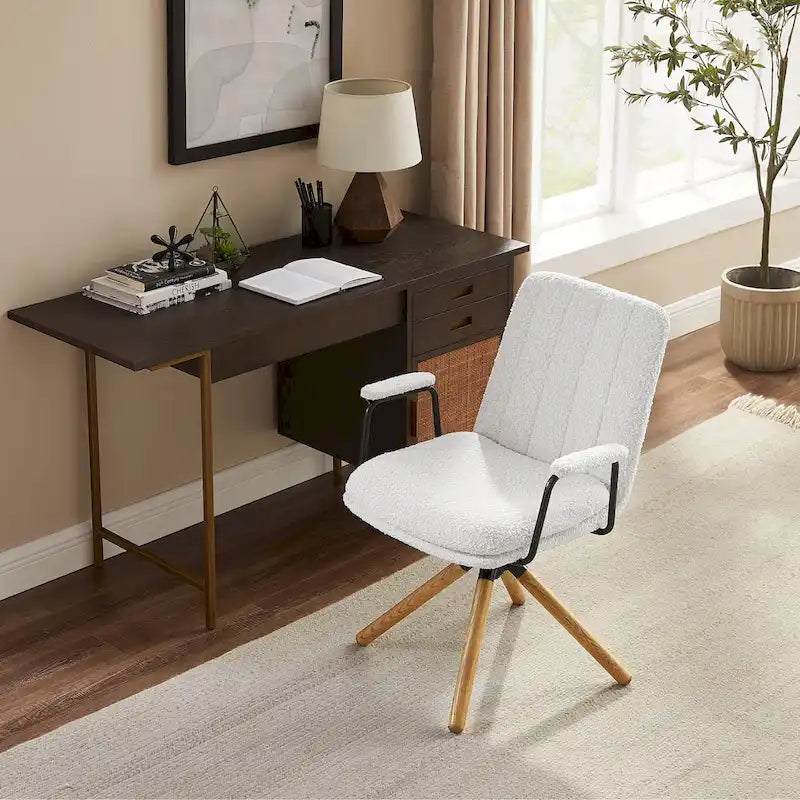 Fauteuil d'appoint pivotant en similicuir