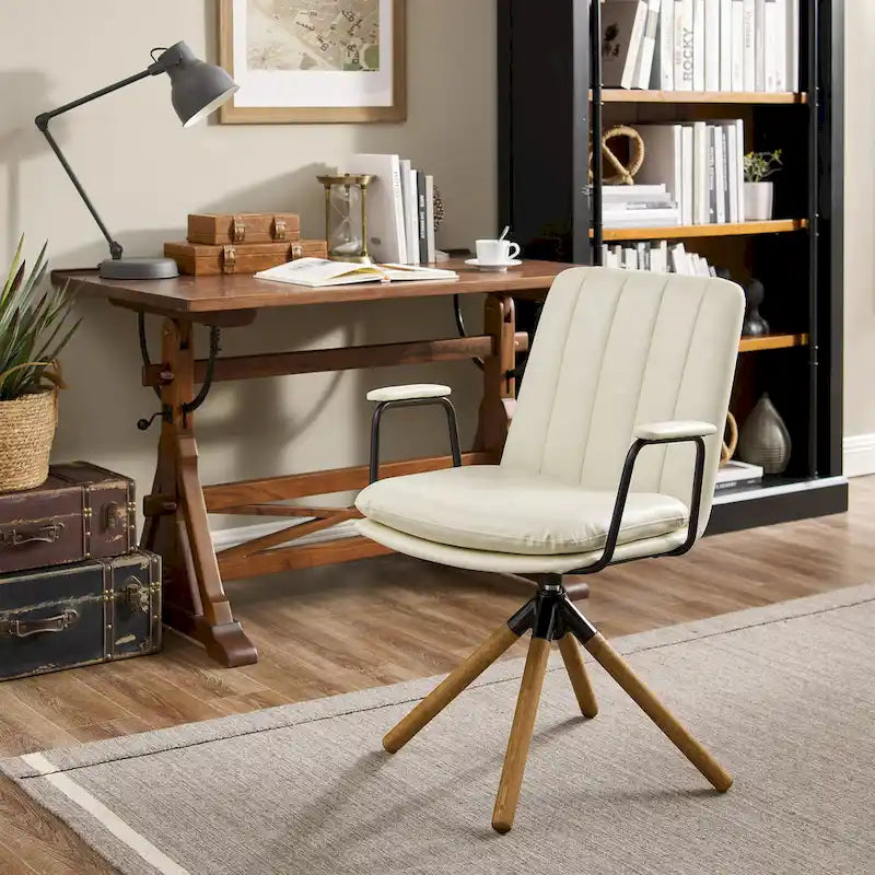 Fauteuil d'appoint pivotant en similicuir