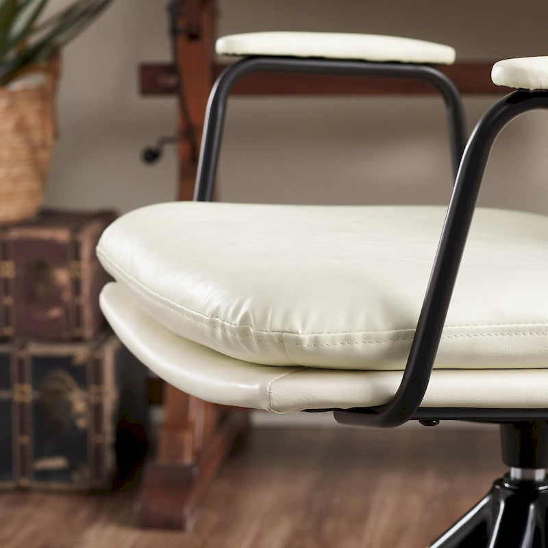 Fauteuil d'appoint pivotant en similicuir
