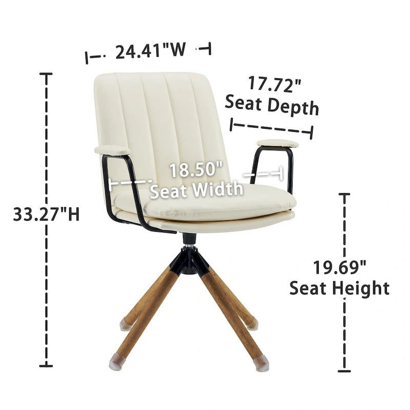 Fauteuil d'appoint pivotant en similicuir
