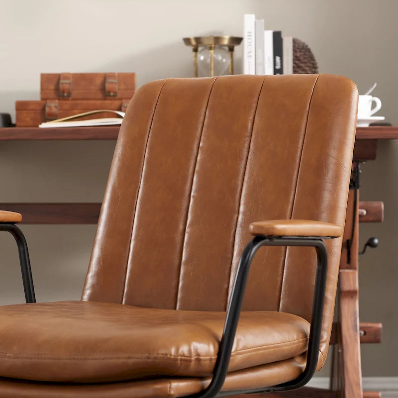 Fauteuil d'appoint pivotant en similicuir