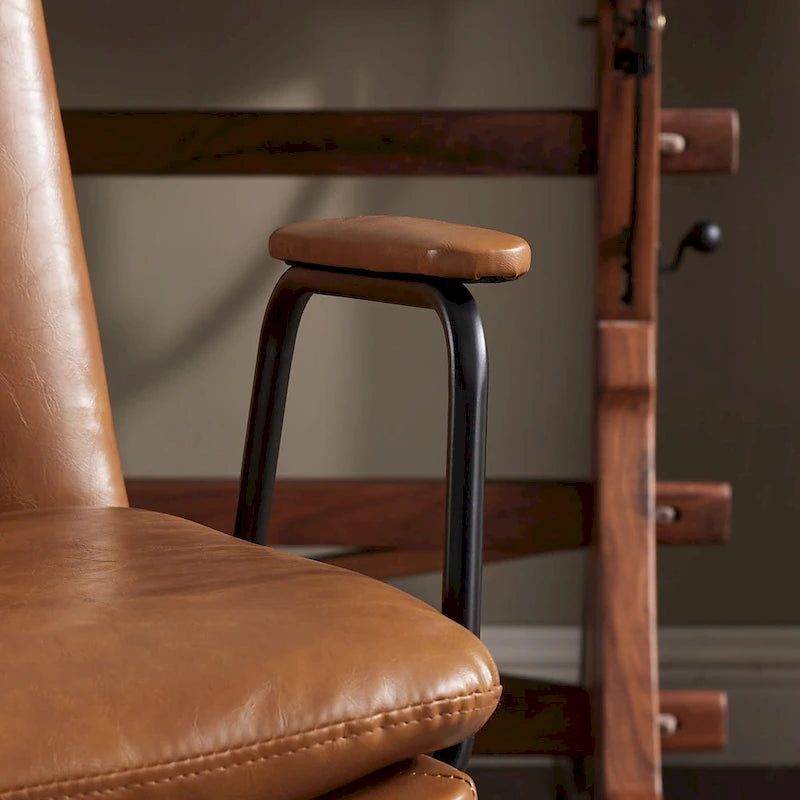 Fauteuil d'appoint pivotant en similicuir