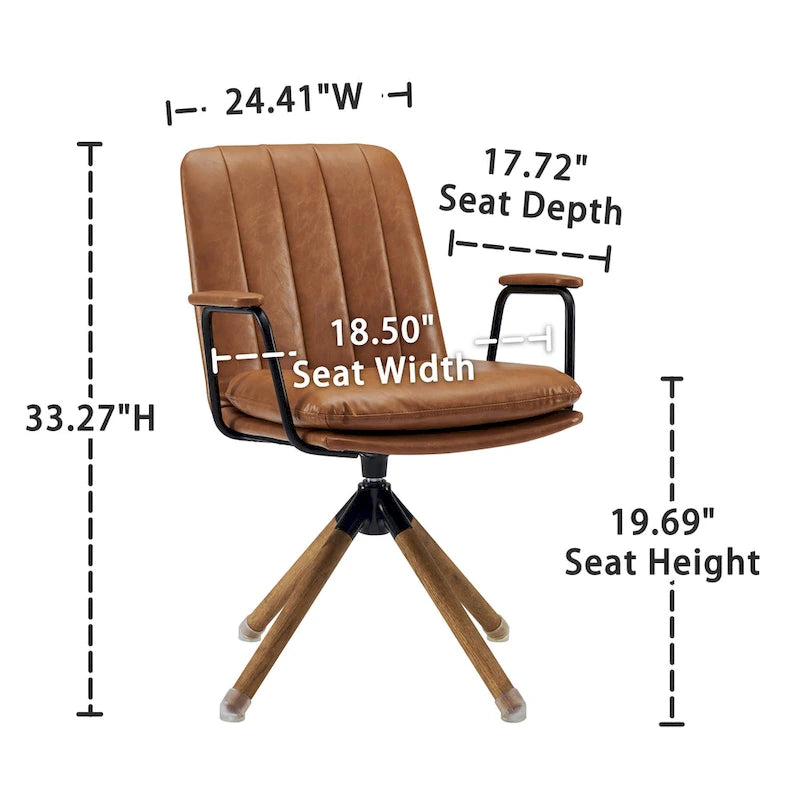 Fauteuil d'appoint pivotant en similicuir