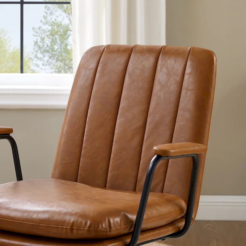 Fauteuil d'appoint pivotant en similicuir