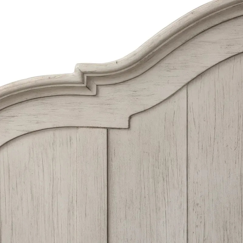 Tête de lit à baldaquin King en châtaignier et blanc antique « Farmhouse Reimagined »