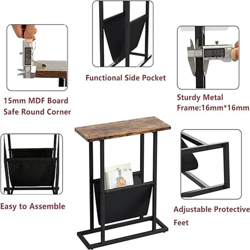 Petite table d'appoint étroite