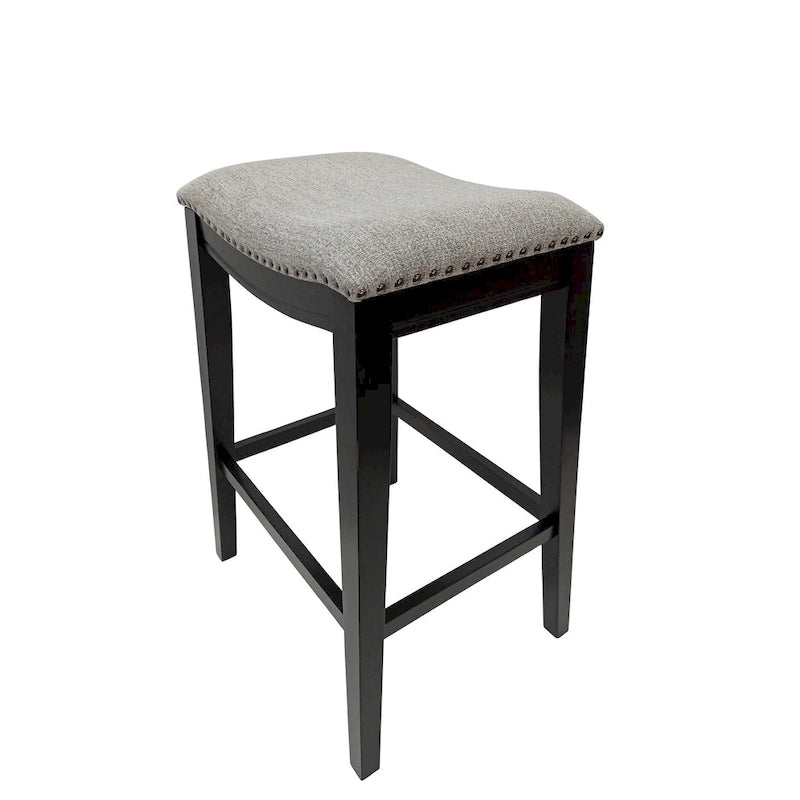 Tabouret de bar 30" en bois avec siège de selle - Lot de 2