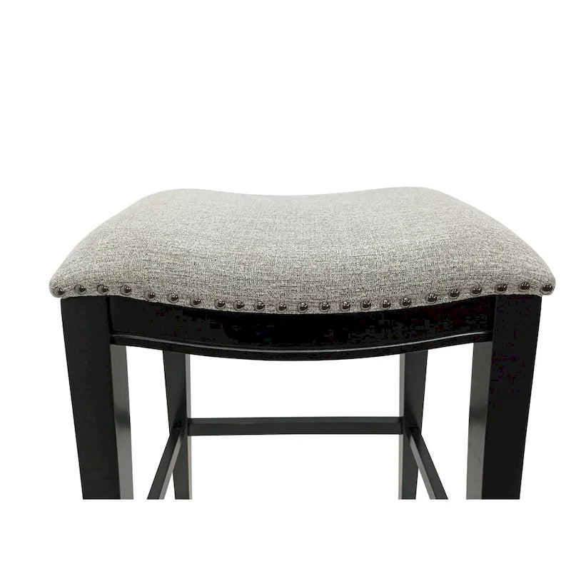 Tabouret de bar 30" en bois avec siège de selle - Lot de 2