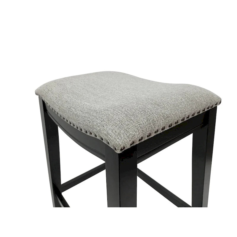 Tabouret de bar 30" en bois avec siège de selle - Lot de 2