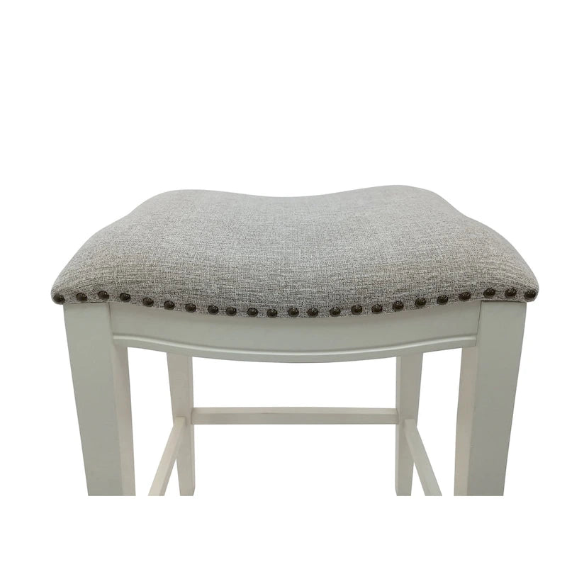 Tabouret de bar 30" en bois avec siège de selle - Lot de 2