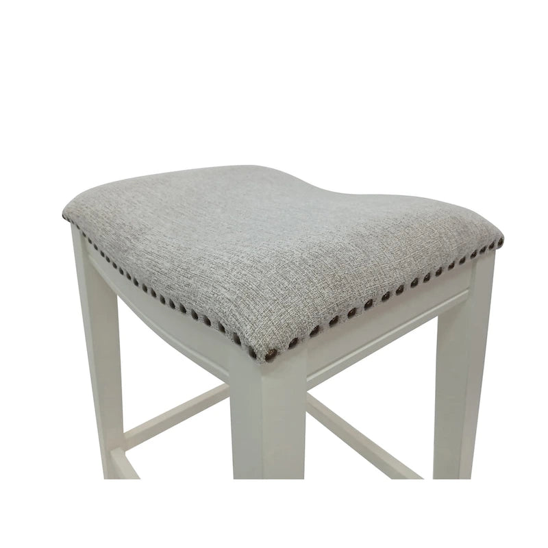 Tabouret de bar 30" en bois avec siège de selle - Lot de 2