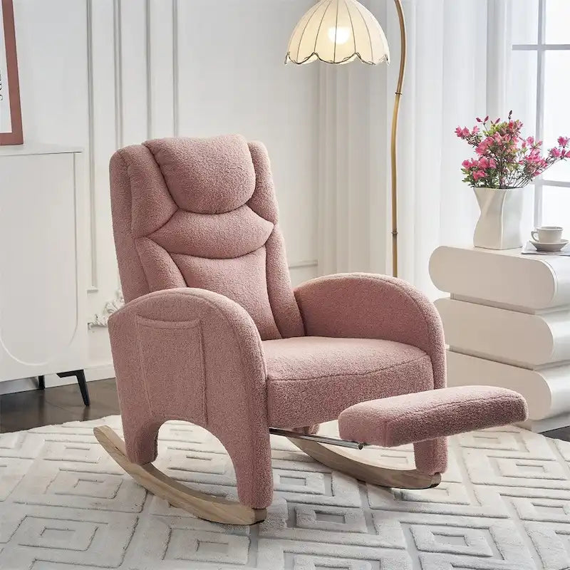 Fauteuil à bascule ergonomique en tissu pour chambre de bébé