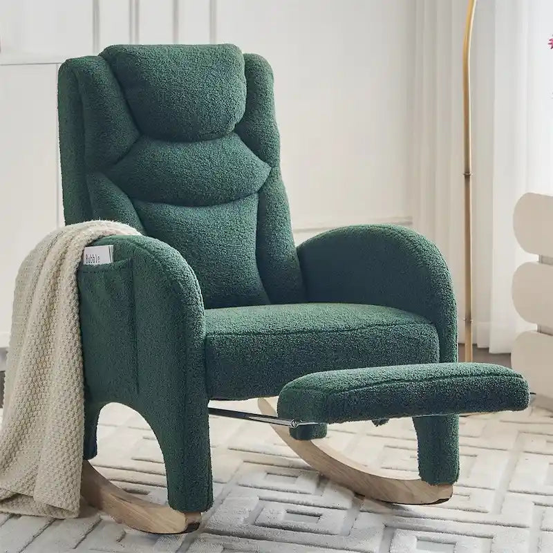 Fauteuil à bascule ergonomique en tissu pour chambre de bébé
