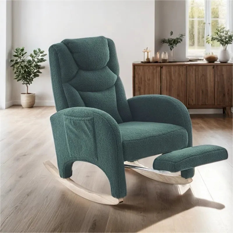 Fauteuil à bascule ergonomique en tissu pour chambre de bébé