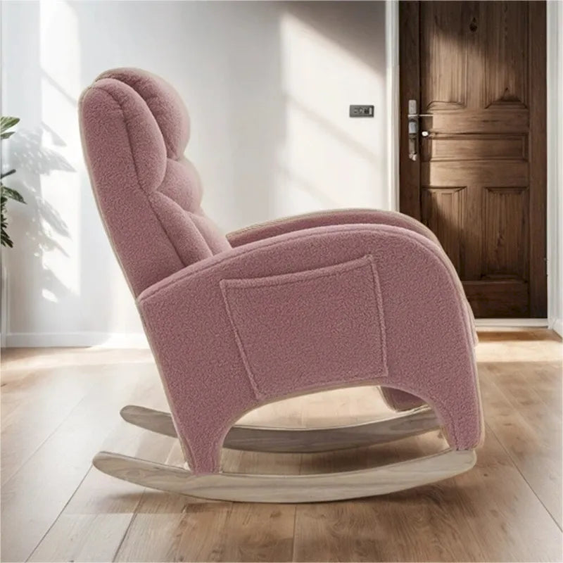 Fauteuil à bascule ergonomique en tissu pour chambre de bébé