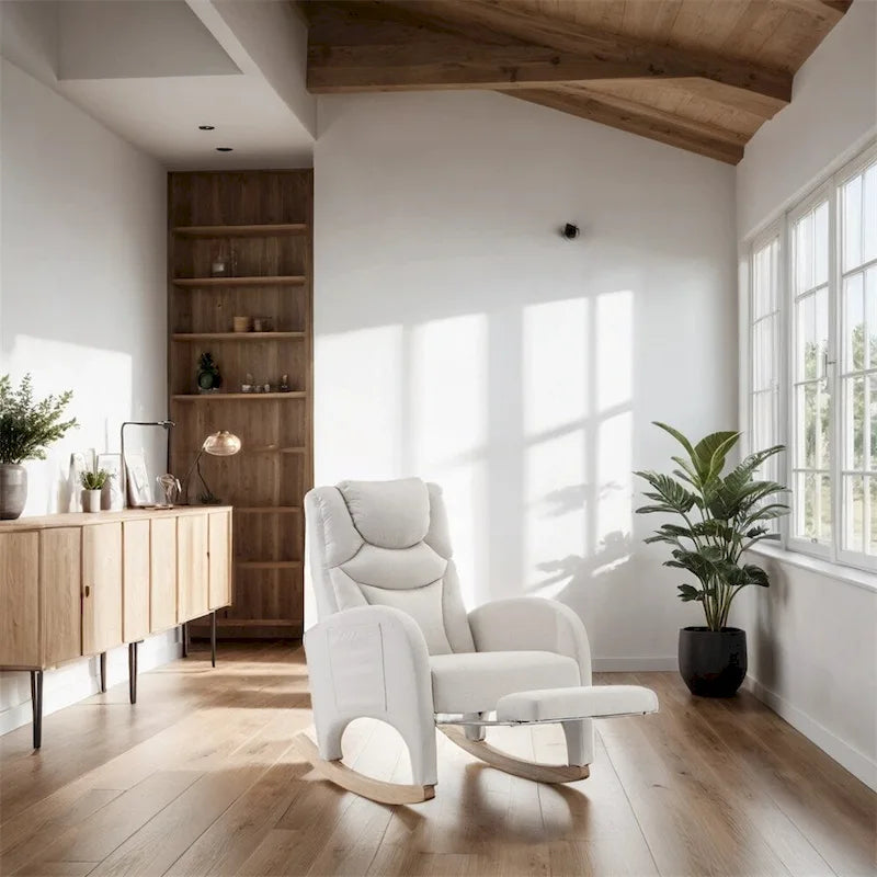 Fauteuil à bascule ergonomique en tissu pour chambre de bébé