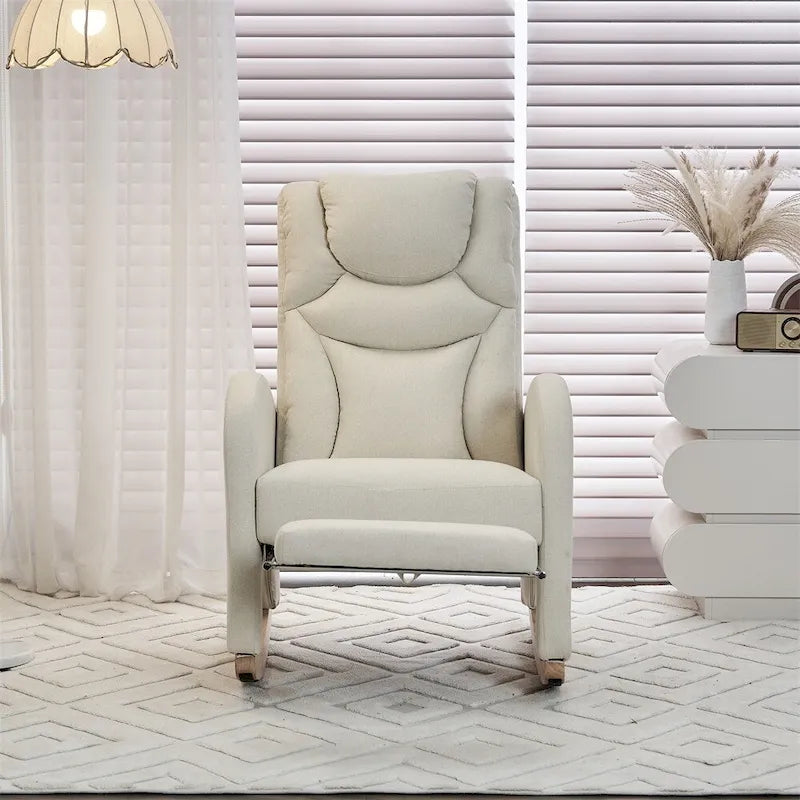 Fauteuil à bascule ergonomique en tissu pour chambre de bébé