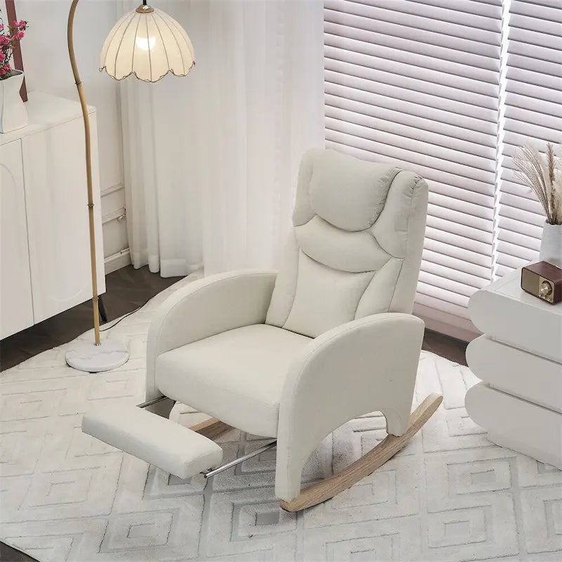 Fauteuil à bascule ergonomique en tissu pour chambre de bébé