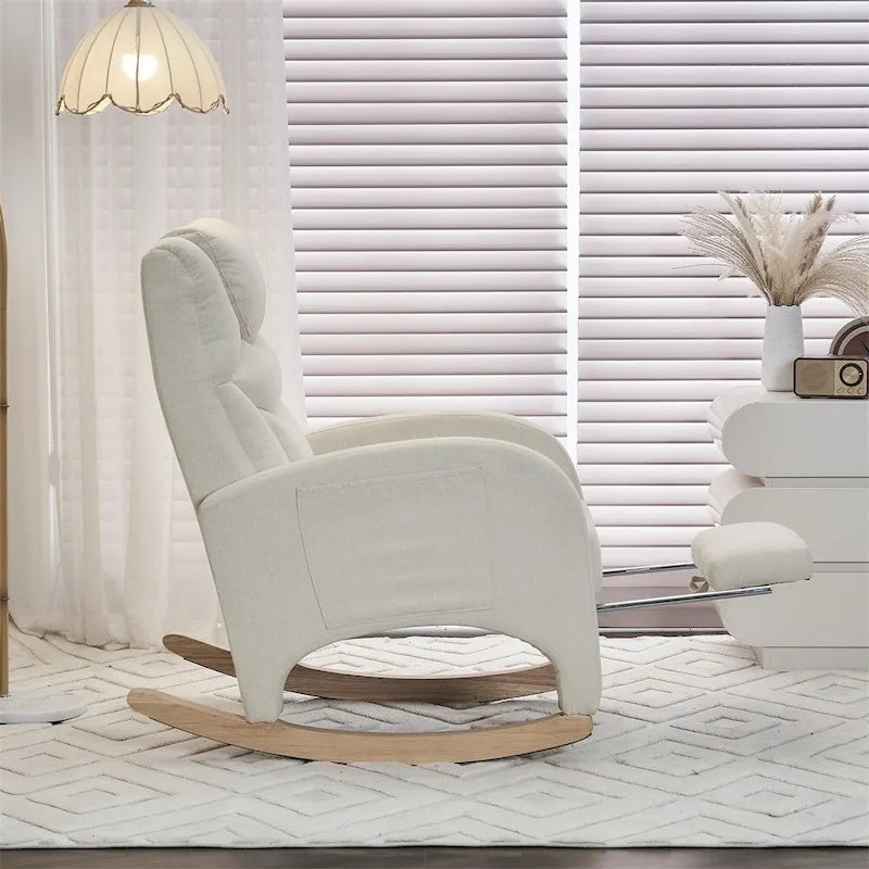Fauteuil à bascule ergonomique en tissu pour chambre de bébé