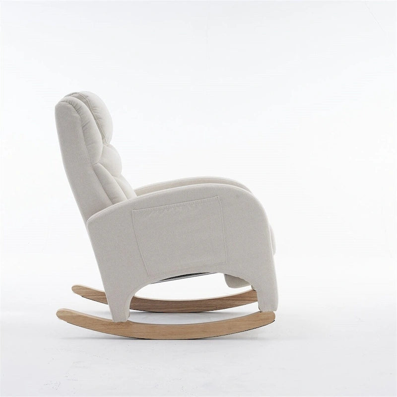 Fauteuil à bascule ergonomique en tissu pour chambre de bébé