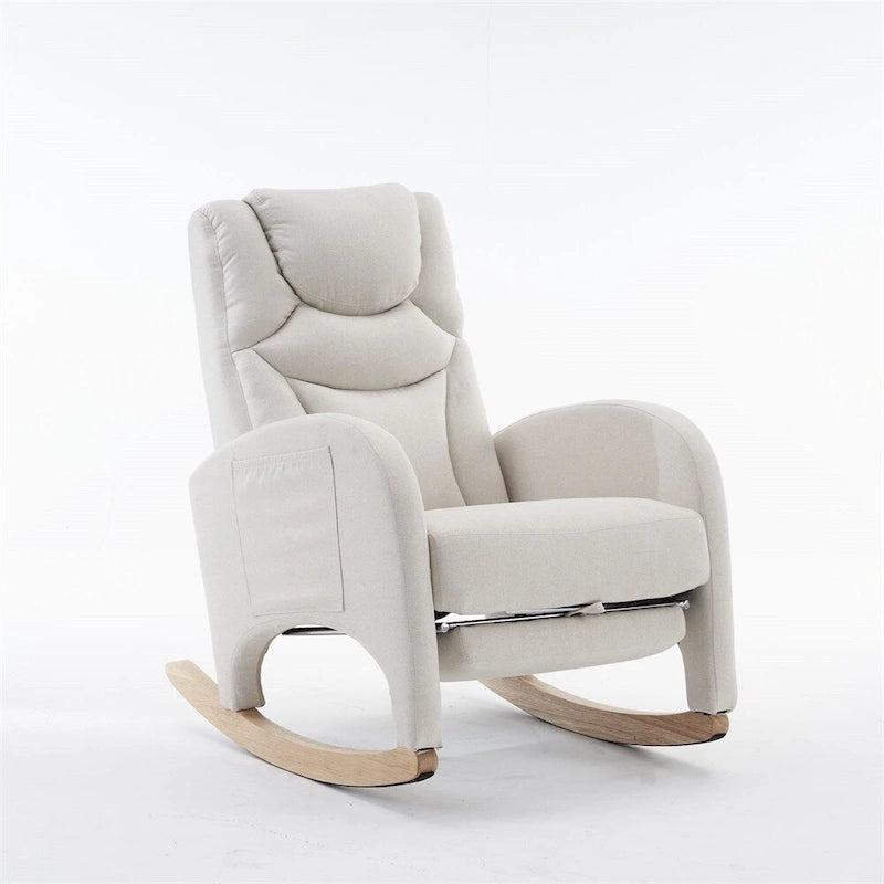 Fauteuil à bascule ergonomique en tissu pour chambre de bébé