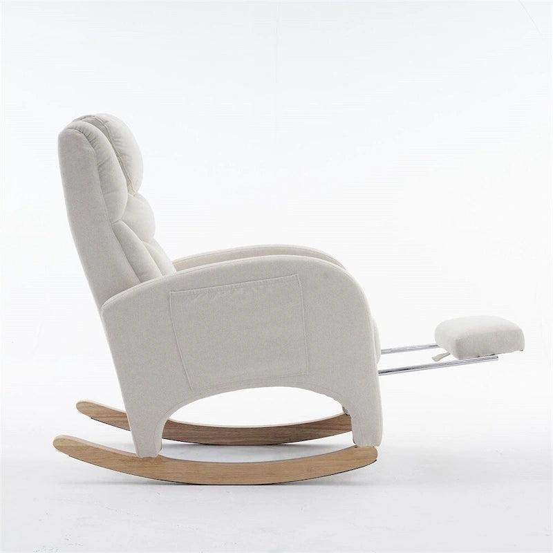 Fauteuil à bascule ergonomique en tissu pour chambre de bébé