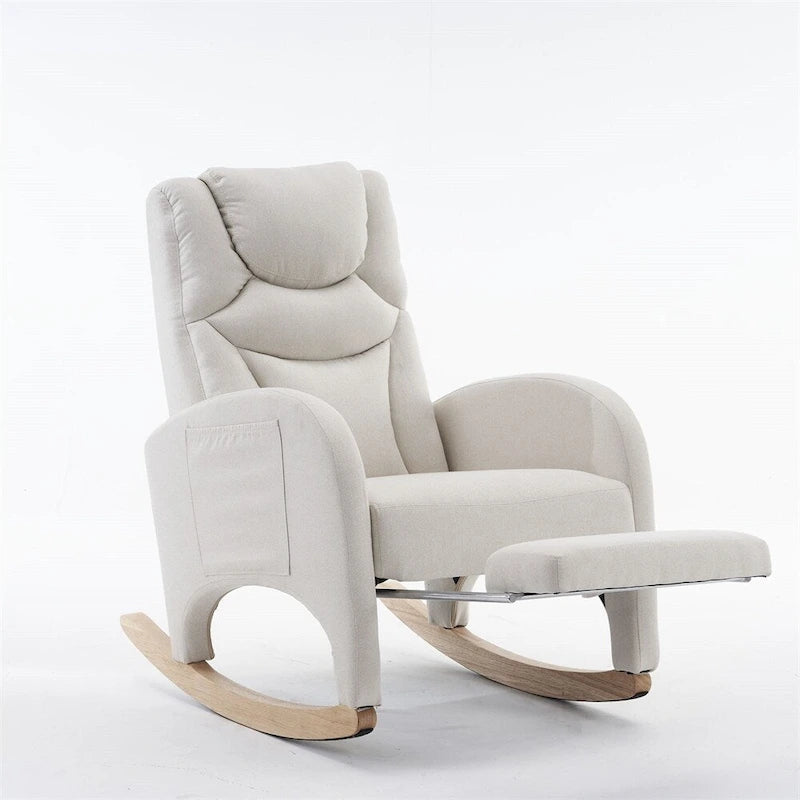 Fauteuil à bascule ergonomique en tissu pour chambre de bébé