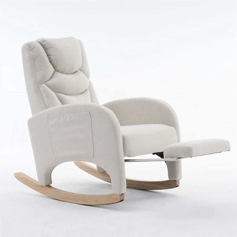 Fauteuil à bascule ergonomique en tissu pour chambre de bébé
