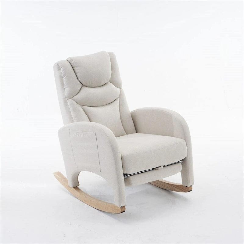 Fauteuil à bascule ergonomique en tissu pour chambre de bébé