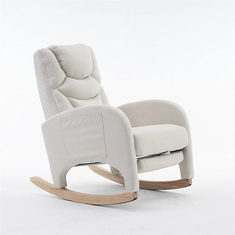 Fauteuil à bascule ergonomique en tissu pour chambre de bébé