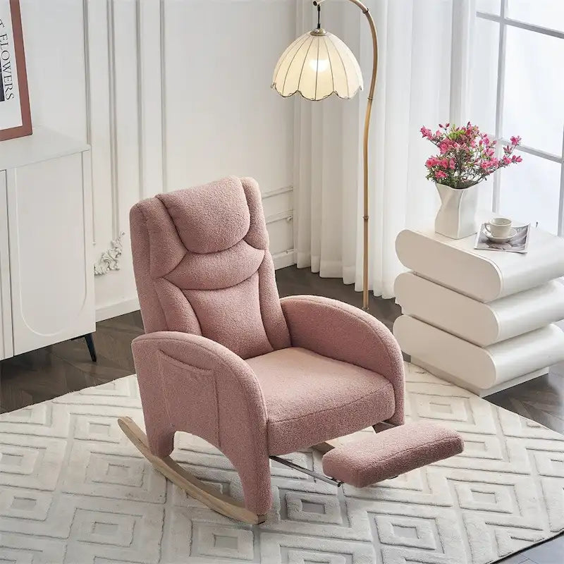 Fauteuil à bascule ergonomique en tissu pour chambre de bébé