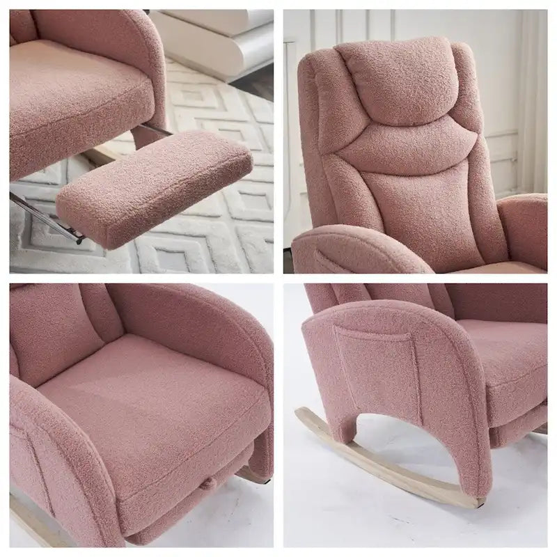 Fauteuil à bascule ergonomique en tissu pour chambre de bébé