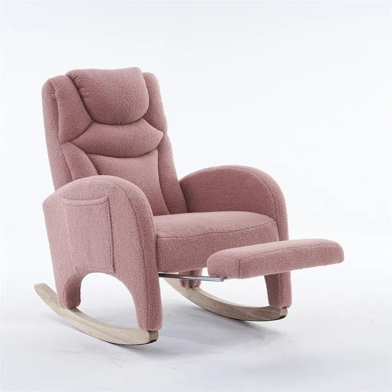 Fauteuil à bascule ergonomique en tissu pour chambre de bébé