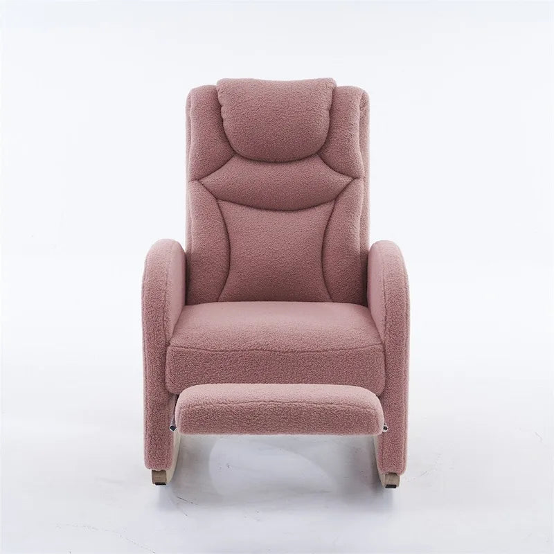 Fauteuil à bascule ergonomique en tissu pour chambre de bébé
