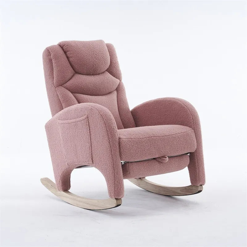 Fauteuil à bascule ergonomique en tissu pour chambre de bébé