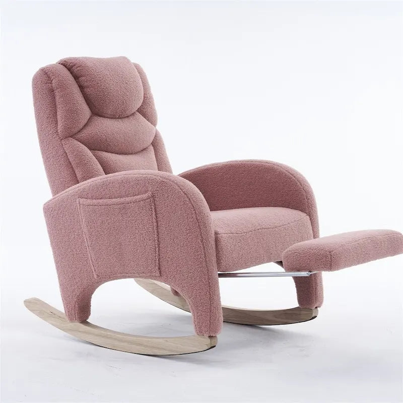 Fauteuil à bascule ergonomique en tissu pour chambre de bébé