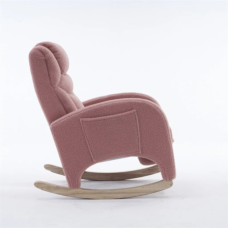 Fauteuil à bascule ergonomique en tissu pour chambre de bébé