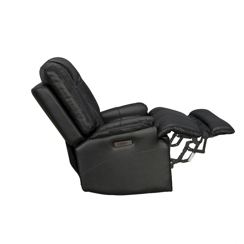 Fauteuil inclinable électrique zéro gravité en cuir pleine fleur noir