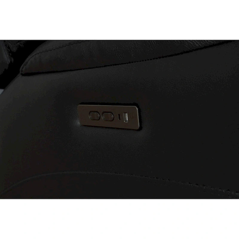 Fauteuil inclinable électrique zéro gravité en cuir pleine fleur noir