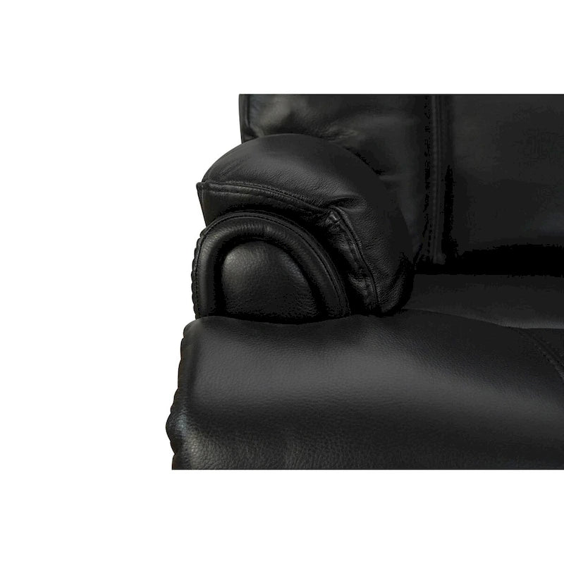 Fauteuil inclinable électrique zéro gravité en cuir pleine fleur noir