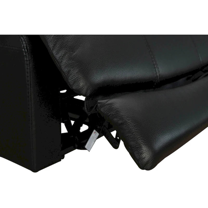 Fauteuil inclinable électrique zéro gravité en cuir pleine fleur noir