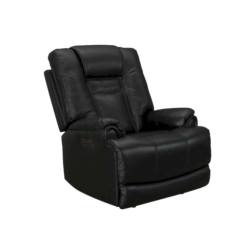 Fauteuil inclinable électrique zéro gravité en cuir pleine fleur noir