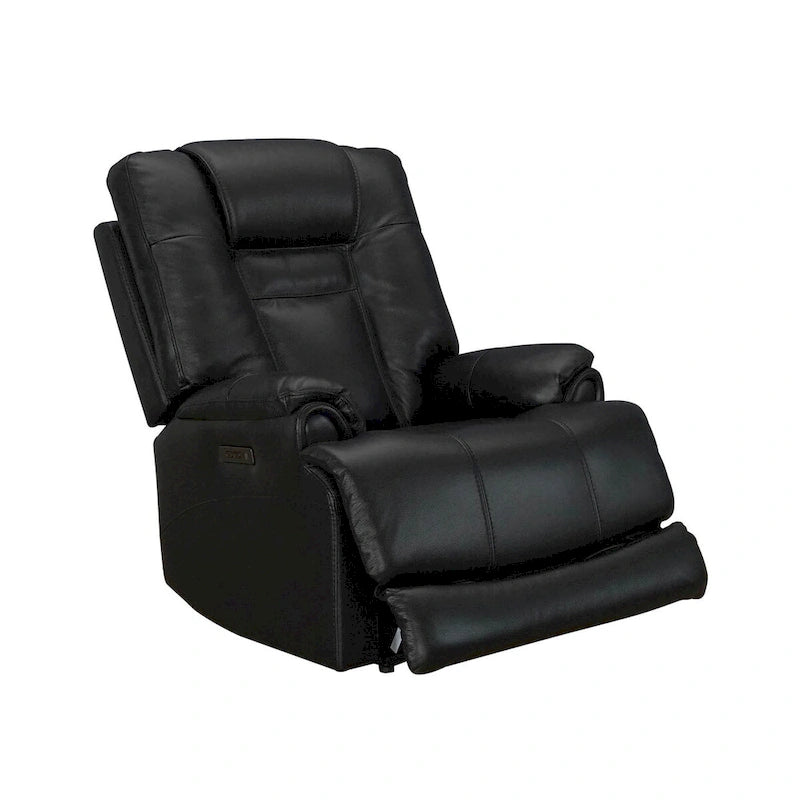 Fauteuil inclinable électrique zéro gravité en cuir pleine fleur noir