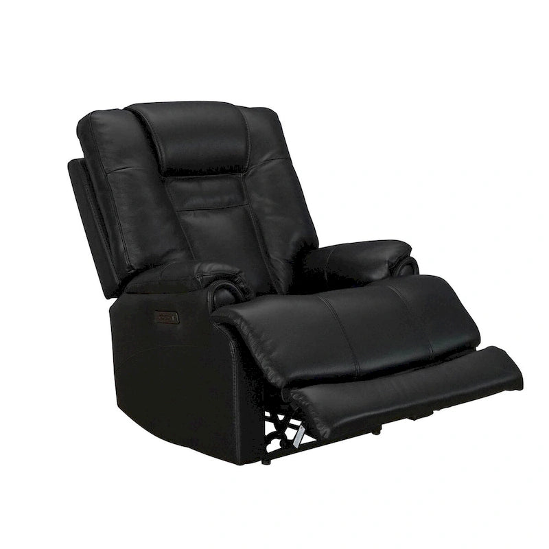 Fauteuil inclinable électrique zéro gravité en cuir pleine fleur noir