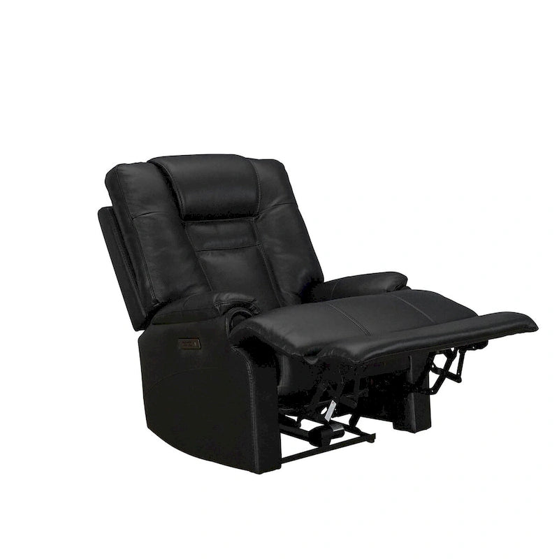 Fauteuil inclinable électrique zéro gravité en cuir pleine fleur noir