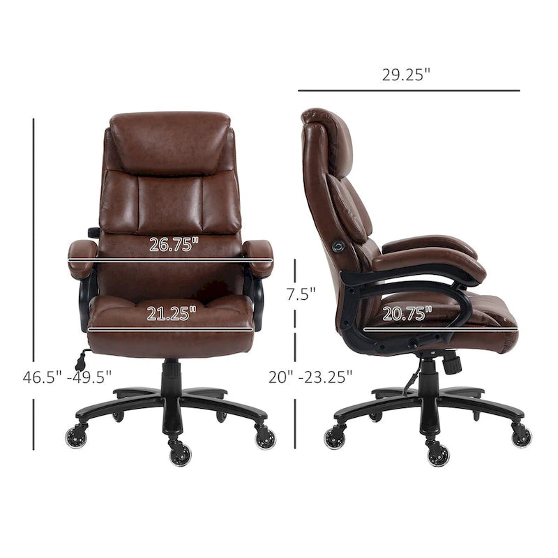 Fauteuil de bureau exécutif grande taille 180 kg, en cuir PU